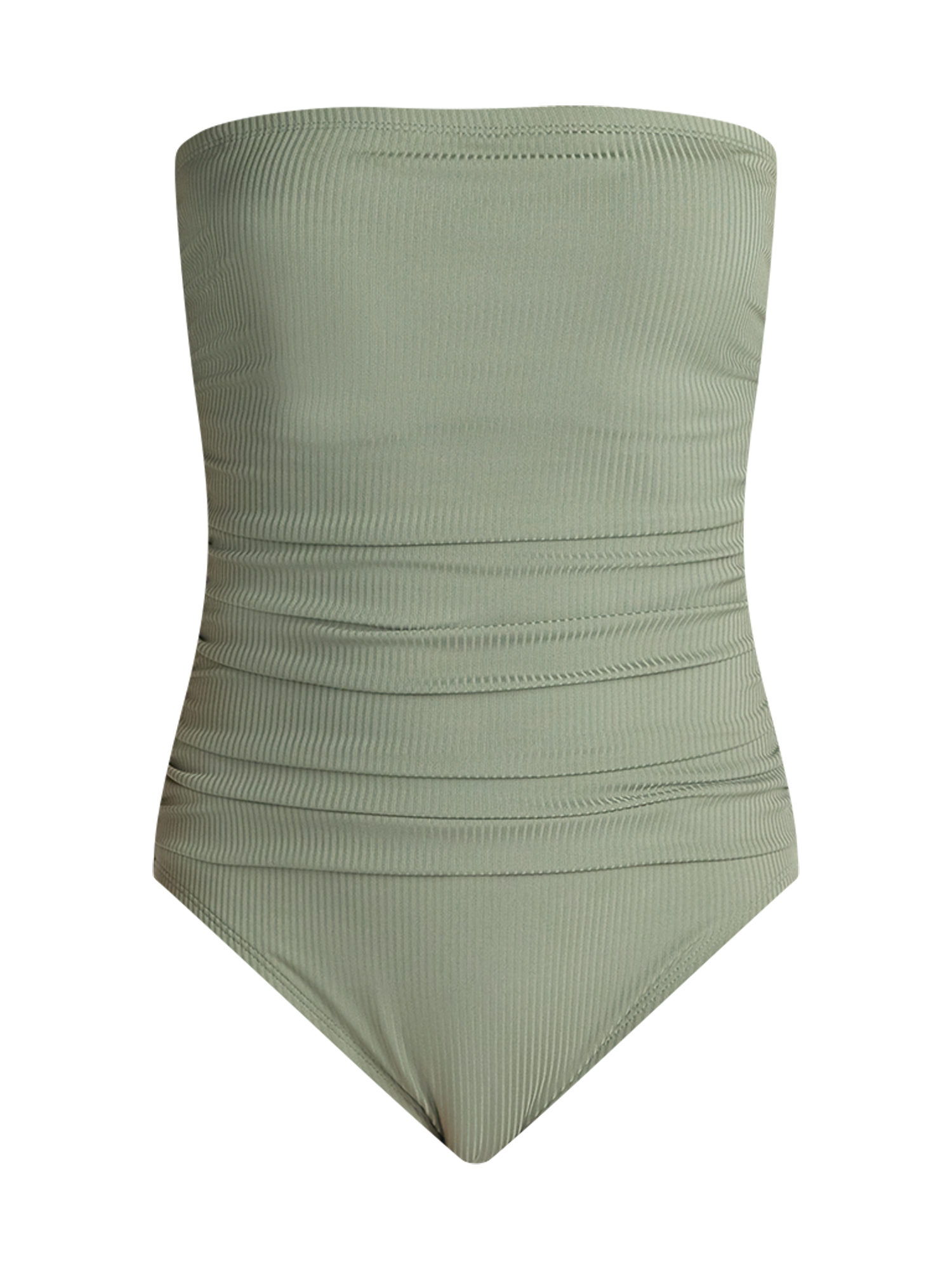Time and Tru Women's Ribbed Bandeau One-Piece Swimsuit, XS-2X photo 6