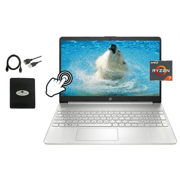 2021 Newest HP 15.6" FHD Touch-Screen Laptop, AMD Ryzen 7 4700U 8-Core(up to 4.1, Beat i7-1185G7), 16GB RAM, 1TB PCIe SSD, AMD Radeon Graphics, Webcam, HDMI, WiFi, Win10 S, w/Ghost Manta Accessories