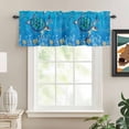 thumbnail image 2 of Kitchen Valances for Window, Blue Sea Turtles Motherfish Sea Gall Shells Light Filtering Rod Pocket Valance Curtain, Oceans Corals Short Curtains Window Topper for Bedroom Living Room 42x12in, 2 of 9