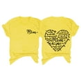 thumbnail image 2 of Dorinao Mama Shirts for Women Short Sleeve Love Letter Printed Graphic Mom Tee Tops, Yellow, L, 2 of 9