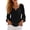 Black, variant on Women's Long Sleeve Notch Neck Blouse Relaxed Fit Casual Tunic Top with Front Pocket Lightweight Comfy Shirt for Fall Spring Vacation Wear