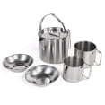 thumbnail image 1 of Juego de tetera de cocina de acero inoxidable para exteriores con 2 tazas de agua 2 tazones olla tet Abanopi Hervidor de agua, 1 of 7