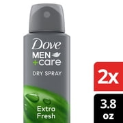 Dove Men+Care Antiperspirant Deodorant Dry Spray For Men 72-hour Sweat And Odor Protection Extra Fresh With Triple Defense Technology™ ,3.8 oz Twin