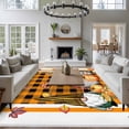 thumbnail image 4 of Fall Area Rug 6x9 Washable Rug Non Slip Gnomes Orange White Pumpkin Leaves Plaid Striped Large Area Rug Soft Stainresistant Indoor Floor Carpet for Living Room Bedroom Home Office Dining Room Nursery, 4 of 8