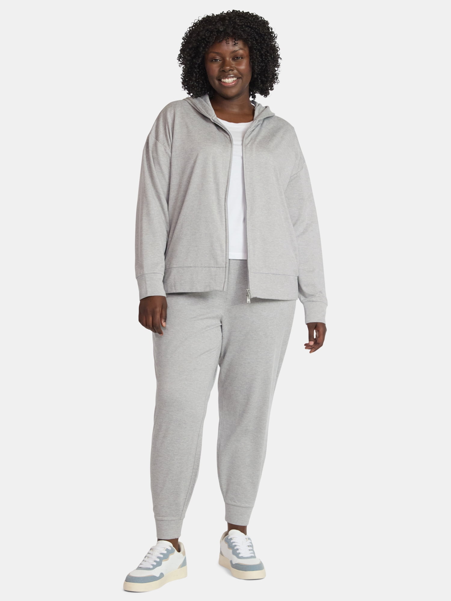 Athletic Works Women's and Women's Plus ButterCore Zip Up Hoodie, Sizes XS-4X
