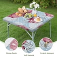 thumbnail image 4 of Pioneer Flower Floral Print Pattern Square Fitted Tablecloth with Elastic Edge,Square Table Cover,Washable Elastic Table Cover for Home Kitchen Party Decor 34"x34", 4 of 6