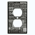 thumbnail image 2 of Metal Light Switch Wall Plate Outlet Cover (Coffee Shop Cafe Restaurant Sign Black White - Single Duplex), 2 of 2
