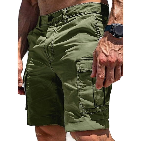 Men'S Cargo Shorts:Outdoor Wear with Multi-Functional Pockets Green S