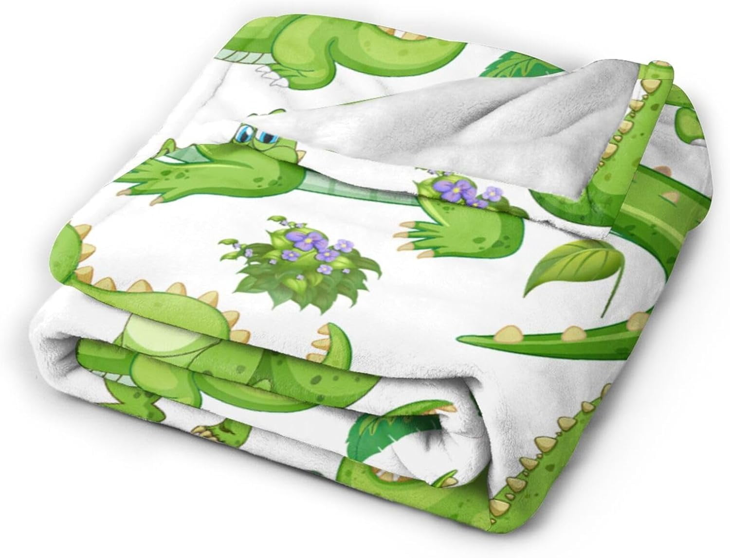 Alligator Blanket Super Soft Warm Crocodile Fleece Throw Blanket Cozy Fluffy Cartoon Alligators Animal Lightweight Flannel Gifts Blankets for Kids Adults 60"X50"