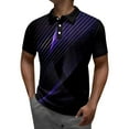 thumbnail image 1 of Cathalem Polos pour Hommes Performance Évacuation de l'Humidité Polo Mode Imprimé Chemises de Golf Manches Courtes, Violet m, 1 of 4