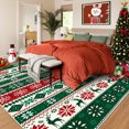 thumbnail image 2 of Hasoo Christmas Home Decor Tree Deer Print Area Rug Washable 5' x 7' Modern Throw Rug for Living Room Indoor Green Carpet, 2 of 5