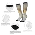 thumbnail image 3 of KLL Elegant Ivory Flower Print Cool Socks Men's Women's Crew Socks Funny Crazy Novelty Stockings, 3 of 6