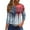 Light Gray, variant on Women's Relaxed Fit Crewneck 3/4 Sleeve Tee, Independence Day Graphic Print Casual Top for Gym & Lounging, Moisture-Wicking Fabric,Blue L