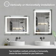 thumbnail image 6 of 40"x 24" LED Bathroom Mirror Vanity Mirror, Anti-Fog, Dimmable,  Touch Switch， Memory Led Wall Mirror Suitable for Bathroom, Vanity (Vertical/Horizontal), 6 of 6