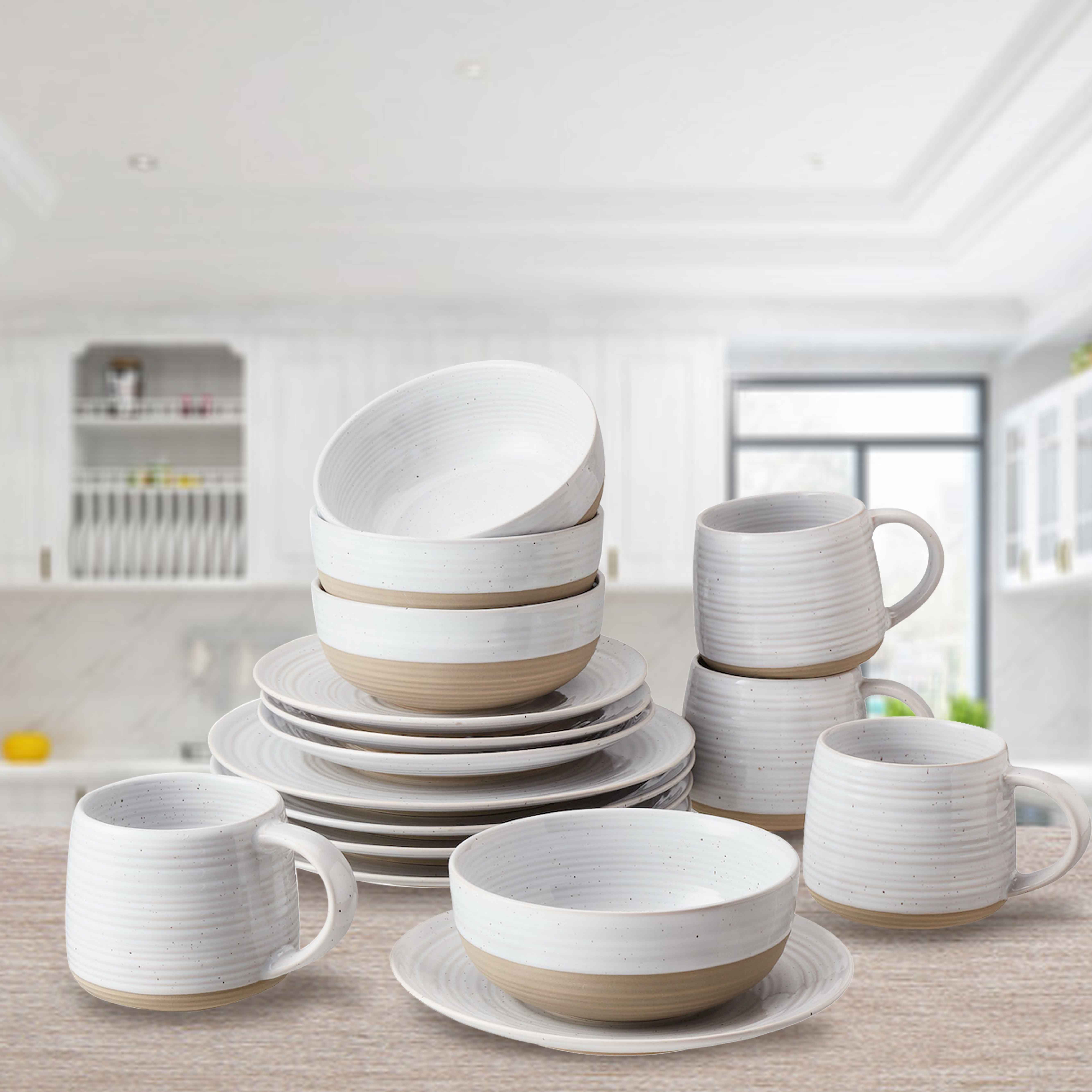 Abott Stoneware 16 Piece Dinnerware Set, Better Homes And Gardens Dinnerware Modern Farmhouse