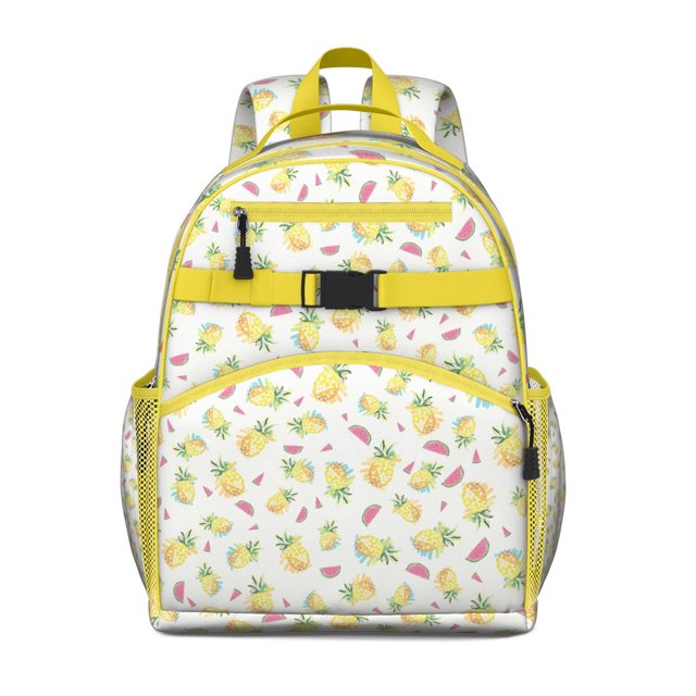 Tropical Fruit Pattern Student Backpack Featuring Pineapple Lover Design and Exotic Flowers Lightweight and Spacious School Book Bag for Student and Students