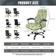 thumbnail image 5 of FKELYI Office Chair Slipcover Armchair Cover with 2 Piece Armrest Covers Floral Lemon Strawberry Print Breathable Swivel Boss Chair Protector, Large, 5 of 6
