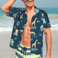 thumbnail image 7 of Sikiie Tropical Animals Print Men's Hawaiian Shirt, Summer Beach Button Pocket Short Sleeve T-Shirt,Medium, 7 of 7