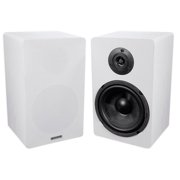 (2) Rockville RockShelf 68W White 6.5 Home Bookshelf Speakers+8 Speaker Stands