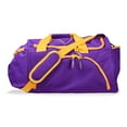 thumbnail image 1 of DALIX 24" The Dagger Basketball Duffle Bag Sports Shoe Ball Holder Duffel w Shoulder Strap and Water Bottle Holder in Purple Gold, 1 of 5