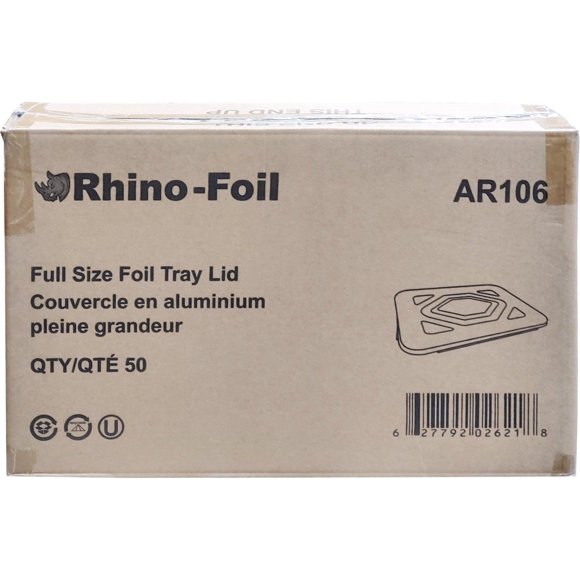 Rhino-Foil Full Size Lid Aluminum Steam Pan, 50 Count