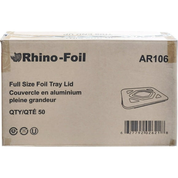 Rhino-Foil Full Size Lid Aluminum Steam Pan, 50 Count