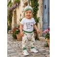 thumbnail image 4 of BemeyourBBs Newborn Baby Boy Duck Hunting Outfit Infant Baby Boys Spring Summer Fall Clothes 0 3 6 12 18 Months Cute Mallard Letter Print Short Sleeve Romper Long Pants and Hat 3 Piece Set, 4 of 9
