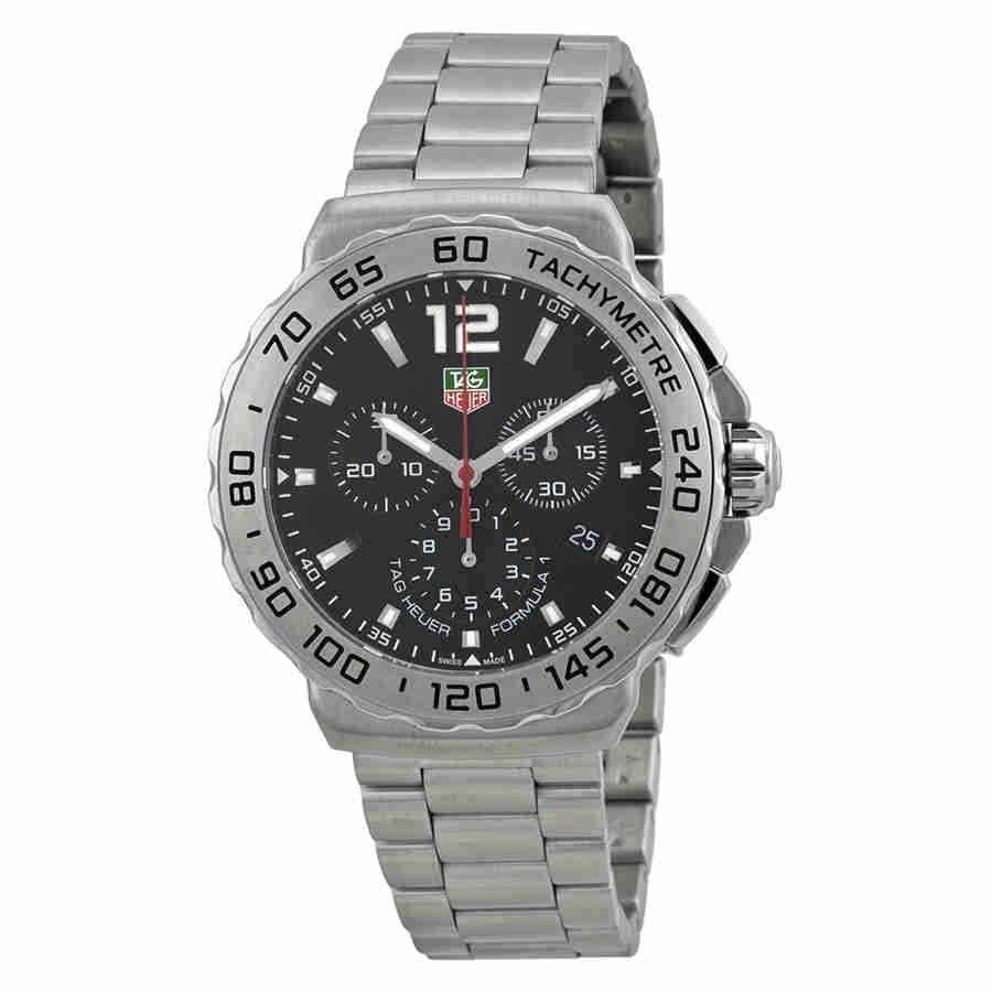 tag heuer formula 1 chronograph black dial men's watch