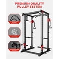 thumbnail image 4 of COZONY Power Cage with Dual Pulley Systems, 1200 lb Capacity Multi-Functional Squat Rack for Home Gym Strength Training,Black+Red, 4 of 11