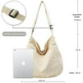thumbnail image 2 of AOUNQ Canvas Tote Bag Casual Hobo Crossbody Shoulder Bag for Women and Men Large Purse Messenger Bag Travel Work,Beige, 2 of 6