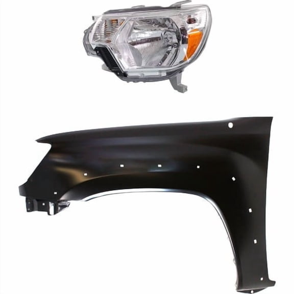 Headlight Kit For 2012-2015 Toyota Tacoma Driver Side Assy Halogen with Fender