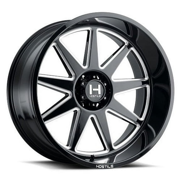 26x12 Hostile H121 Omega Blade Cut (Gloss Black & Milled) Wheel 6x5.5 (-44mm)