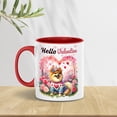 thumbnail image 2 of Hello Valentine’s Day Pomeranian Flower Crown Romantic Pink Floral 11oz Accent Two-tone Mug Pom Dog Lover Gifts Coffee Tea Cup - 00031, 2 of 5