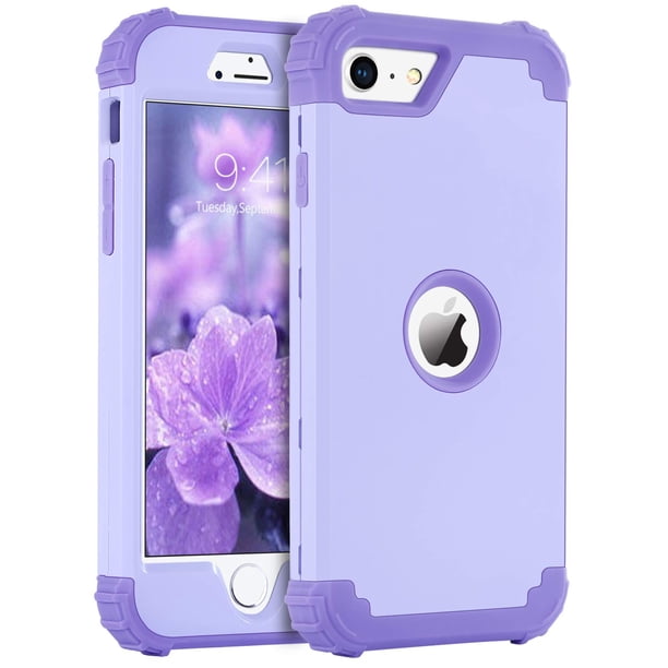 Funda de teléfono BENTOBEN para iPhone SE 2022/2020 3 en 1 violeta
