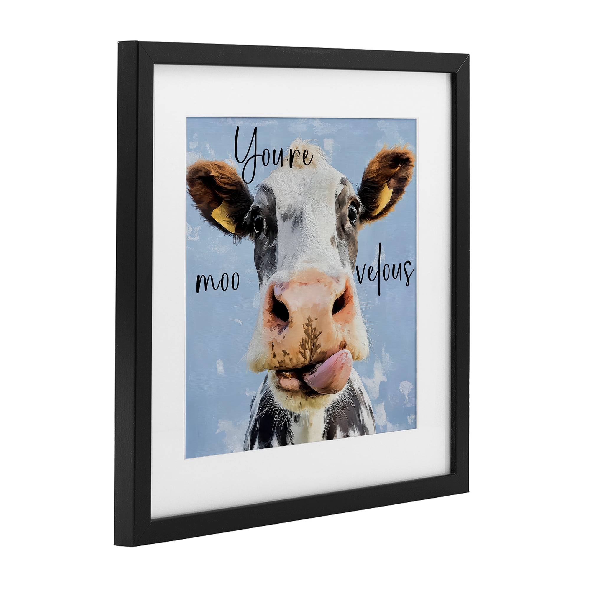 Stupell Industries You're Moo-velous Cow Black Framed Print Under Glass, design by Kim Curinga