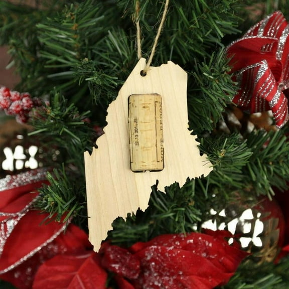Torched Wine Cork Holder Ornaments Christmas Tree Rope Hanging Maine