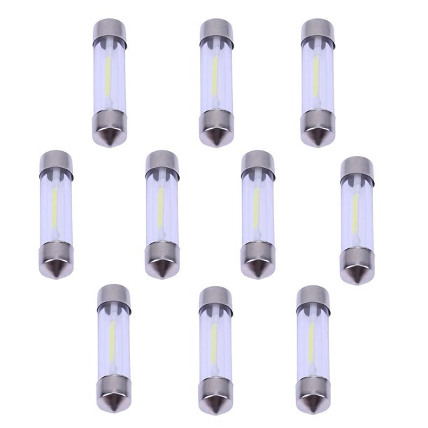 Encendiendo 10 Uds 39mm blanco COB LED coche Interior cristal lente festón cúpula luz de lectura Tmvgtek Accesorios para autos y motos