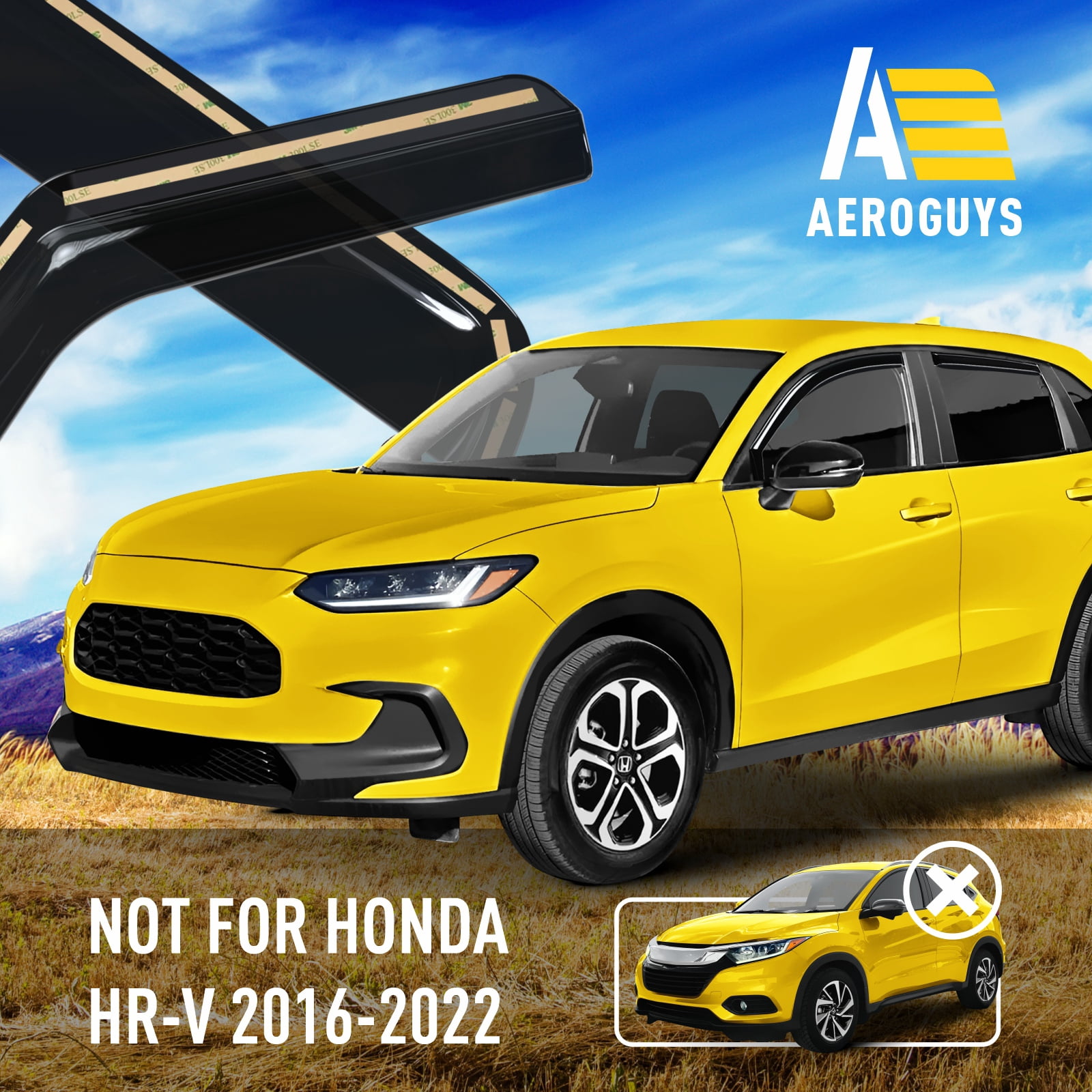 Extra Durable Window Deflectors In-Channel Window Visors Rain Guards Fit for Honda HR-V 2023-2026, Sun Visors, Wind Vent Visors, vent shades, Exterior Car Accessories - 4 pcs. AG0594