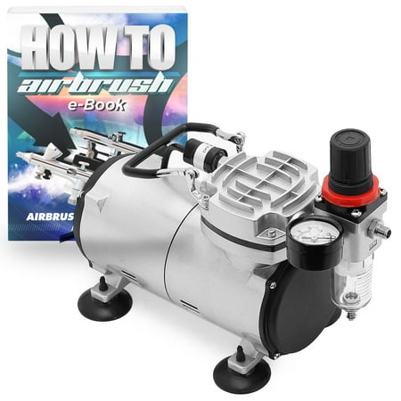 PointZero 1/5 HP Airbrush Compressor - Portable Quiet Hobby Tankless Oil-less Air