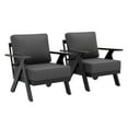 thumbnail image 5 of INTER HUT Urban Anvil 2 Pieces Patio Furniture Outdoor Metal Armchairs, All-Weather Patio Accent Chairs with Cushions, Black/Gray, 5 of 9