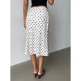 thumbnail image 2 of Black And White Polka Dot Asymmetrical Low Waist Knee-Length Skirt For Women, 2 of 7
