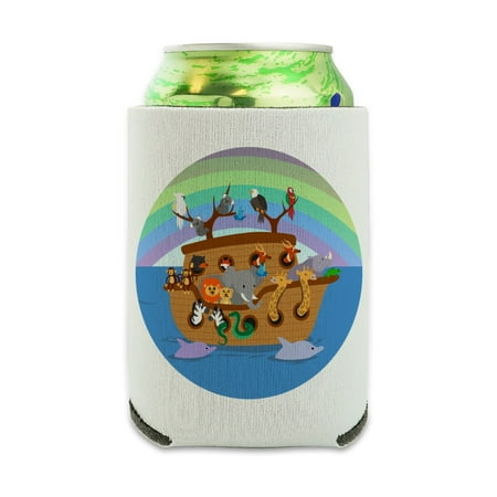 

Noah s Ark with Animals Can Cooler - Drink Sleeve Hugger Collapsible Insulator - Beverage Insulated Holder