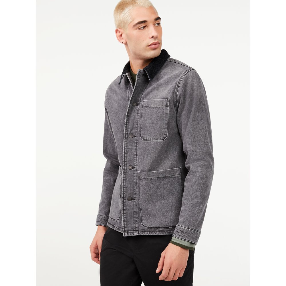 Free Assembly Free Assembly Men's Work Jacket with Corduroy Collar