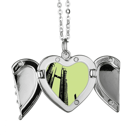 malaysia petronas twin towers angel wings necklpendant fashion