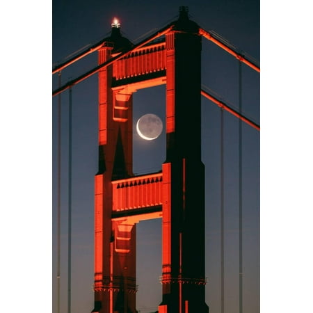 Coffee And Crescent Moon Alignment Golden Gate Bridge San Francisco Print Wall Art By Vincent James