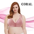 thumbnail image 2 of QWERTYU Womens Full-Coverage Extreme Lift Underwire Bra Front Closure Bras Lightly Padded Bra with Full Coverages Pink XL, 2 of 9