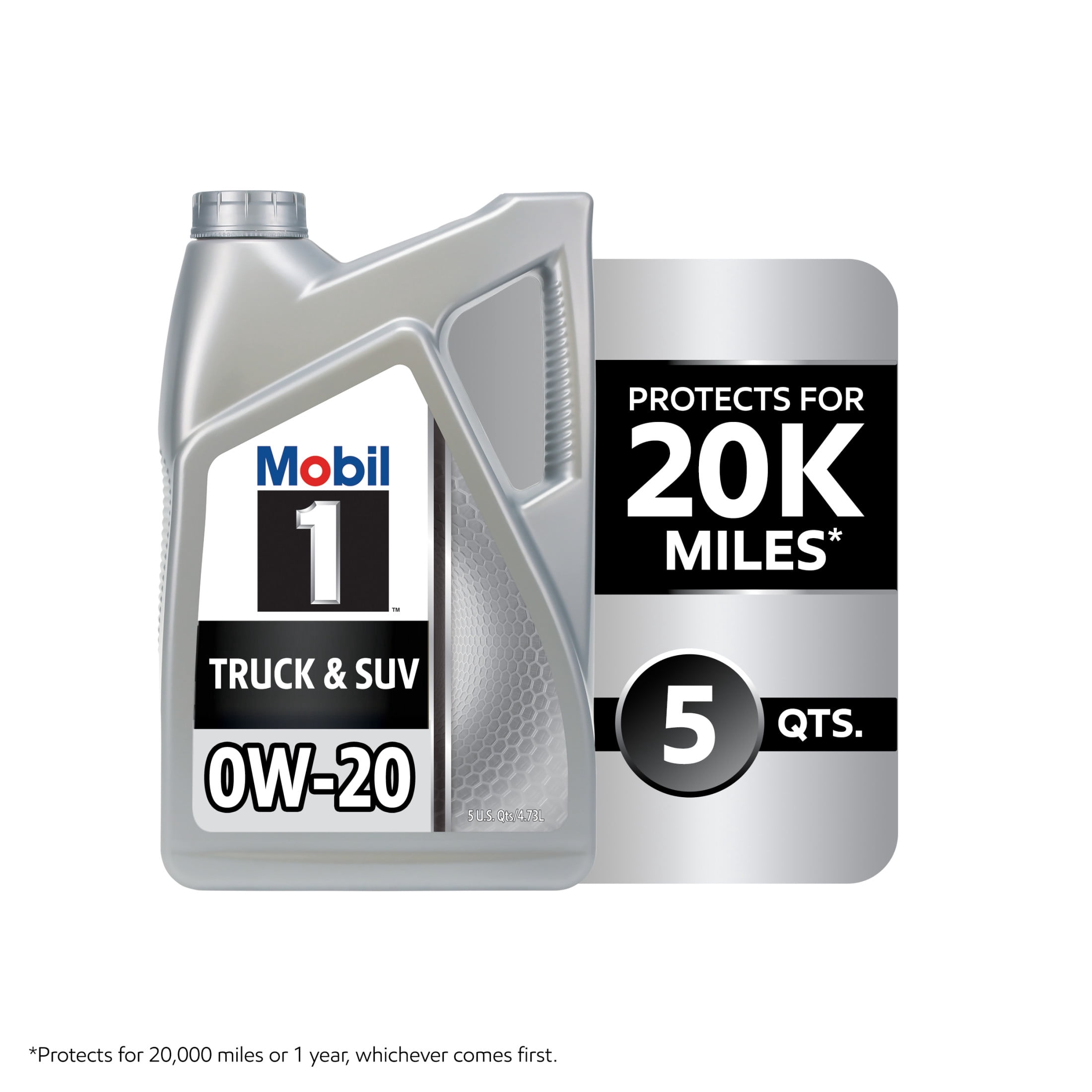 Mobil 1 Truck & SUV Full Synthetic Motor Oil 0W-20, 5 Quart