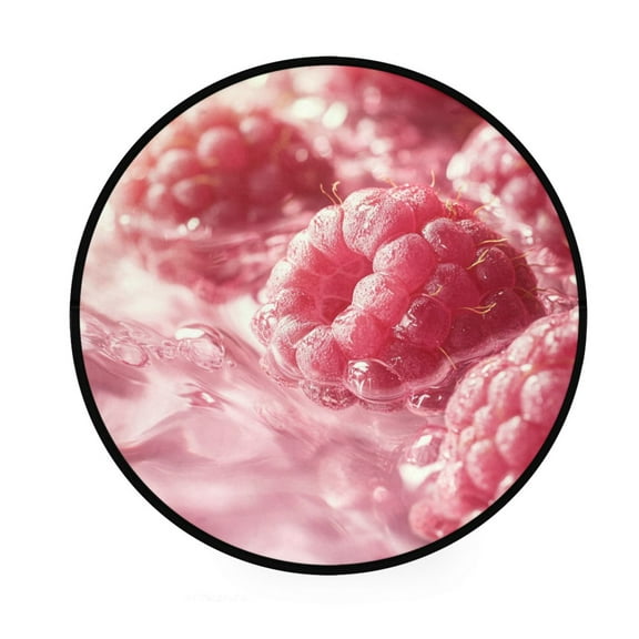 BZSMCE Round Decorative Floor Mat Raspberry Delight Pattern 36.2IN