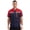 Red&Navy Blue, variant on Men's Mechanic Work Shirt Short Sleeve Front Zip Industrial Uniform Workshop Factory Workwear Blue&Gray 170/L