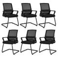 thumbnail image 1 of Gymax Office Guest Chair Set of 6 Conference Reception Chair w/ Lumbar Support & Sled Base, 1 of 10